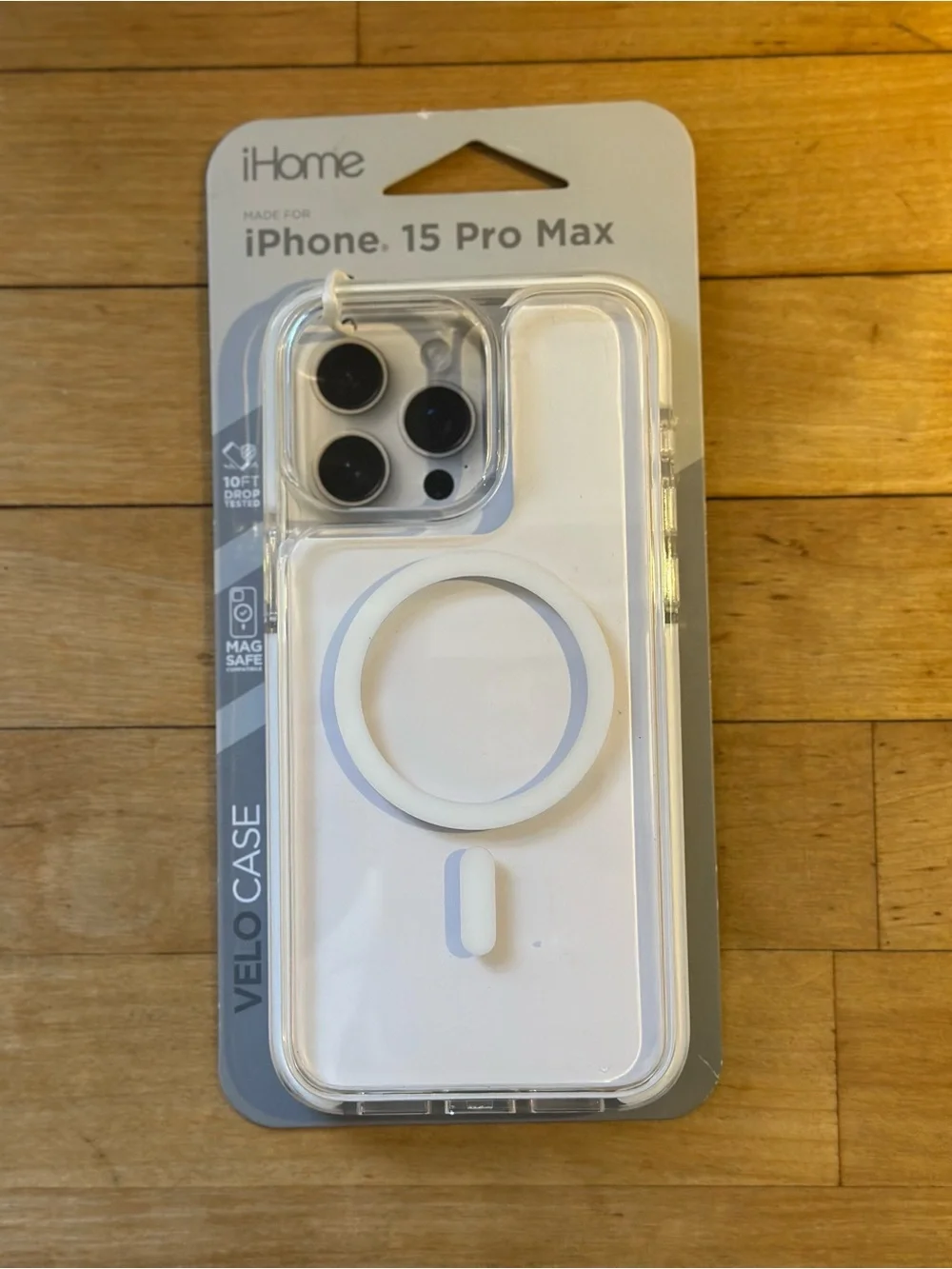 iHome White Velo Case for iPhone 15 Pro Max with MagSafe Ring